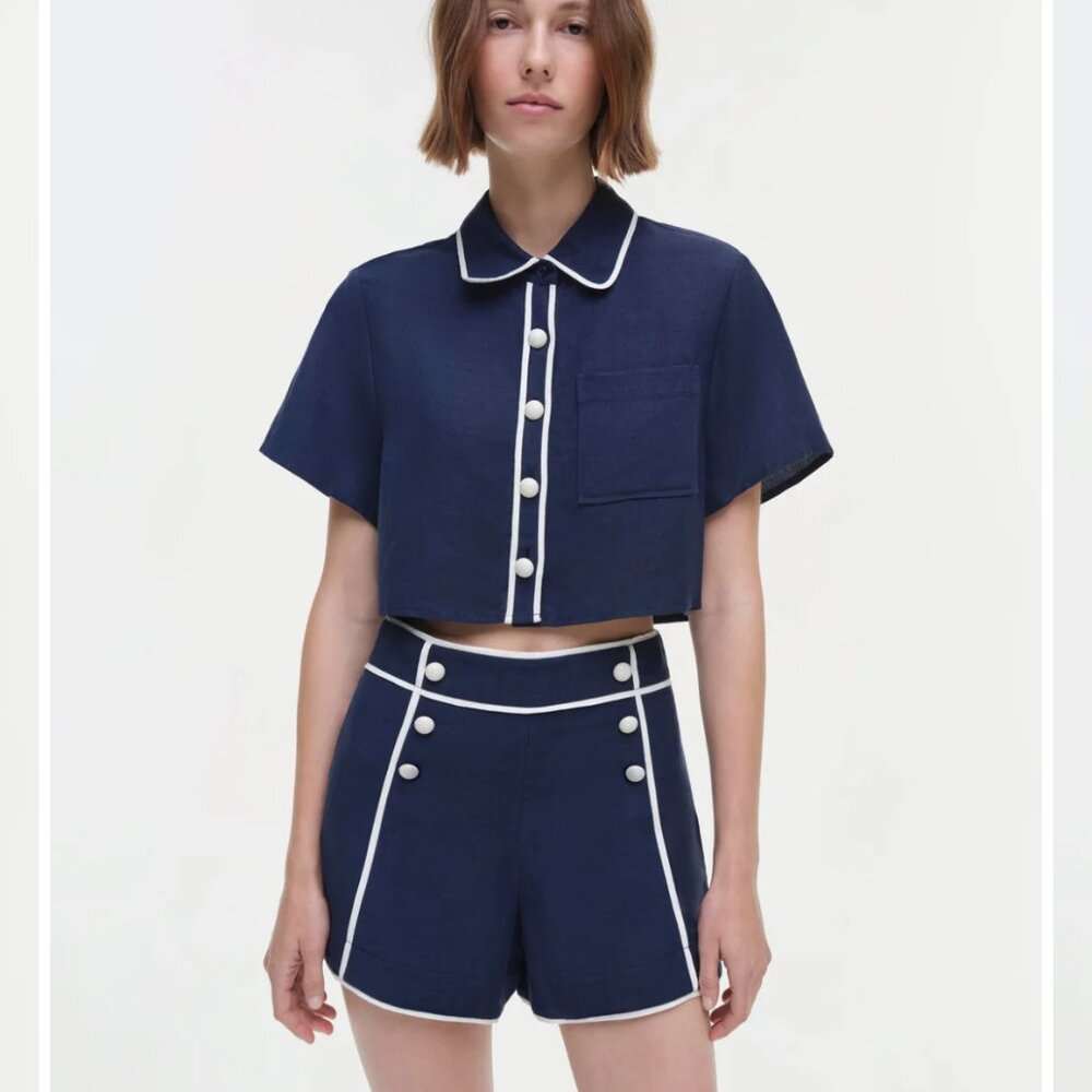 Simkhai Crosby Short and Simkhai Solange Cropped Shirt set NWT